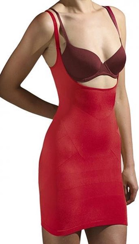 Figuur corrigerende jurk | Trinny and Susannah all-in one body smoother  dress| Rood S | bol.com