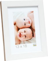 Deknudt Frames S46JH1  20x28cm Houten fotokader in wit met houtkleurige zijkant