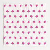Papieren servetten, wit met roze sterren