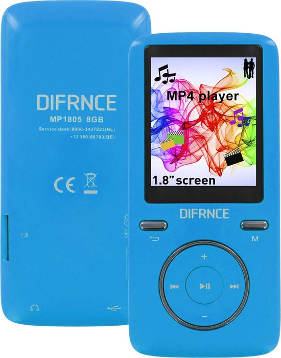 Difrnce MP1805 - MP4 speler - 8 GB - Blauw | bol.com