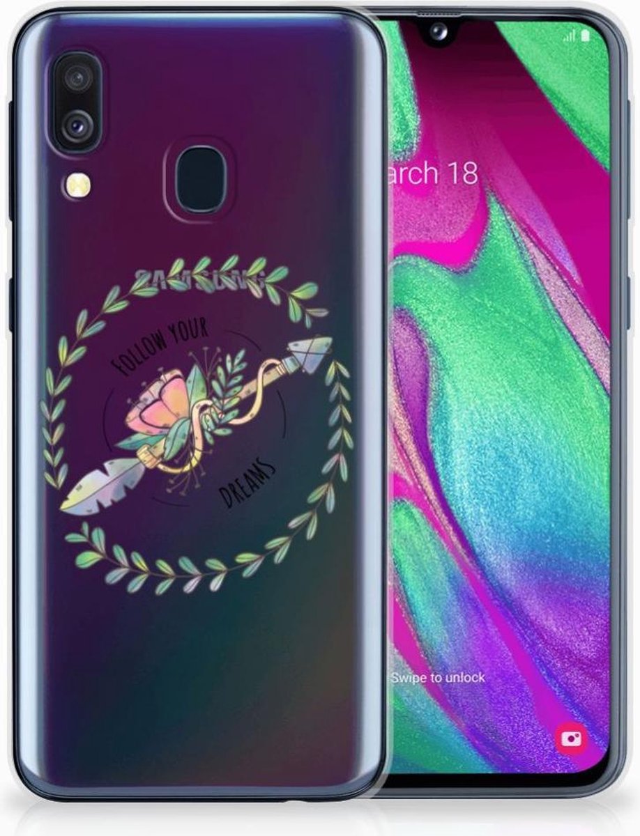 TPU Hoesje voor Samsung Galaxy A40 Telefoonhoesje met Naam Boho Dreams