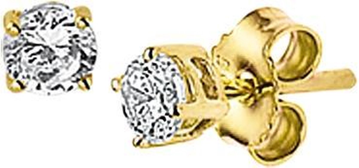 The Jewelry Collection Oorknoppen Zirkonia - Goud