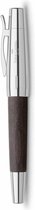 Faber-Castell vulpen - E-motion - chroom/ zwart perenhout - F - FC-148221