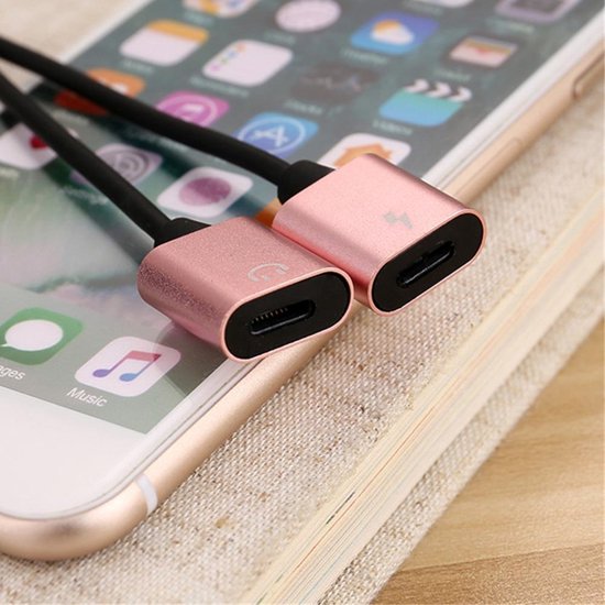 Kabel Adapter Splitter 2 in 1 Lightning Splitter Adapter & Audio