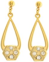Behave Dames oorbellen hangers goud-kleur 3,5cm