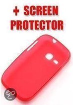 Silicone gel hoesje rood Samsung Galaxy Young s6310 + screenprotector