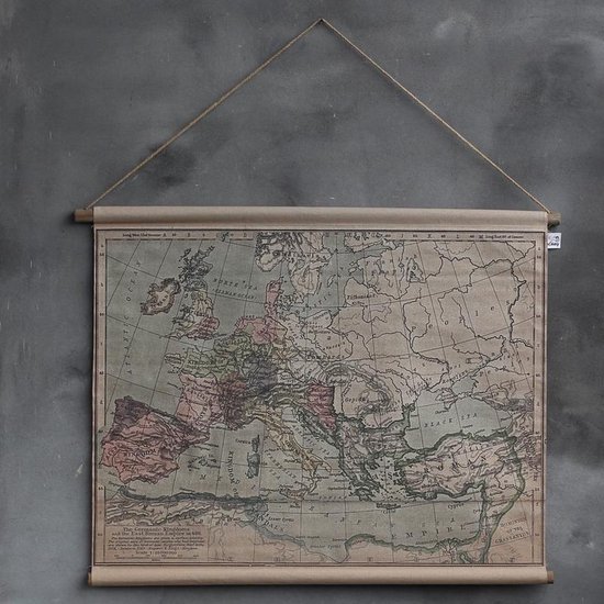 Oude landkaart Europa Germaanse rijk op canvas | bol.com