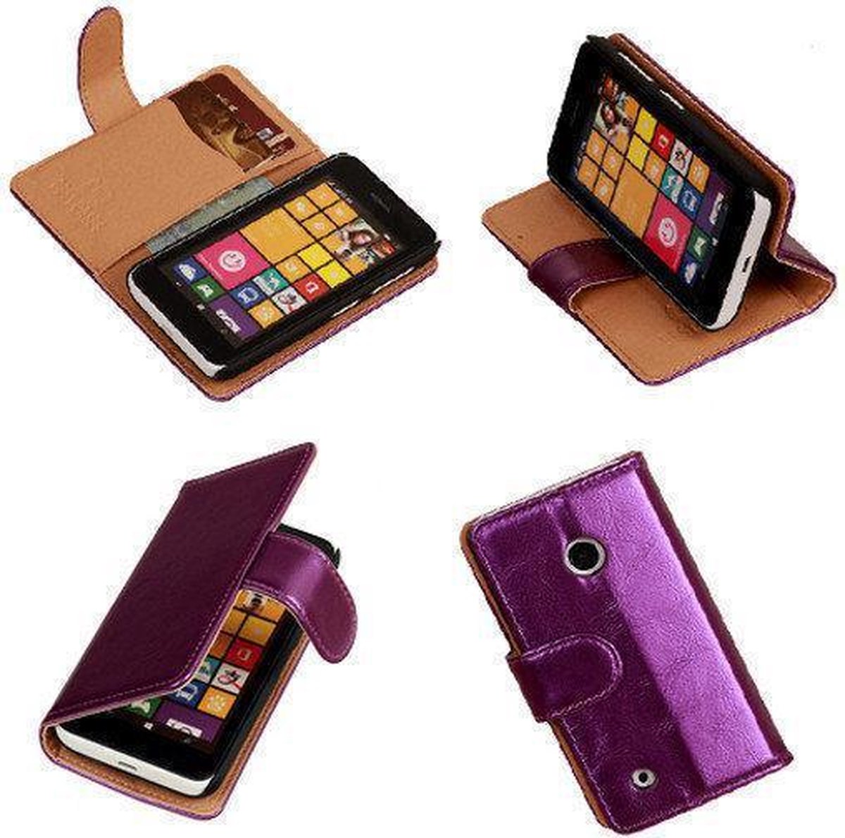 PU Leder Lila Nokia Lumia 530 Book/Wallet Case/Cover