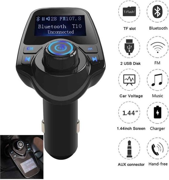 Bluetooth Carkit - Fm-Transmitter met LED | bol.com