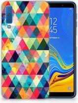 TPU Siliconen Hoesje Geschikt voor Samsung Galaxy A7 (2018) Geruit