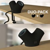 Duo Pack - Stekkerdoos Met USB Poorten – 2 USB Laders 3.4A – 2 Stopcontacten – Inclusief Montageklem – 1,4 Meter Snoer – TAK Design – Randaarde – Zwart – SIL Products