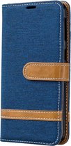 Denim Book Case - Geschikt voor Samsung Galaxy A40 Hoesje - Blauw