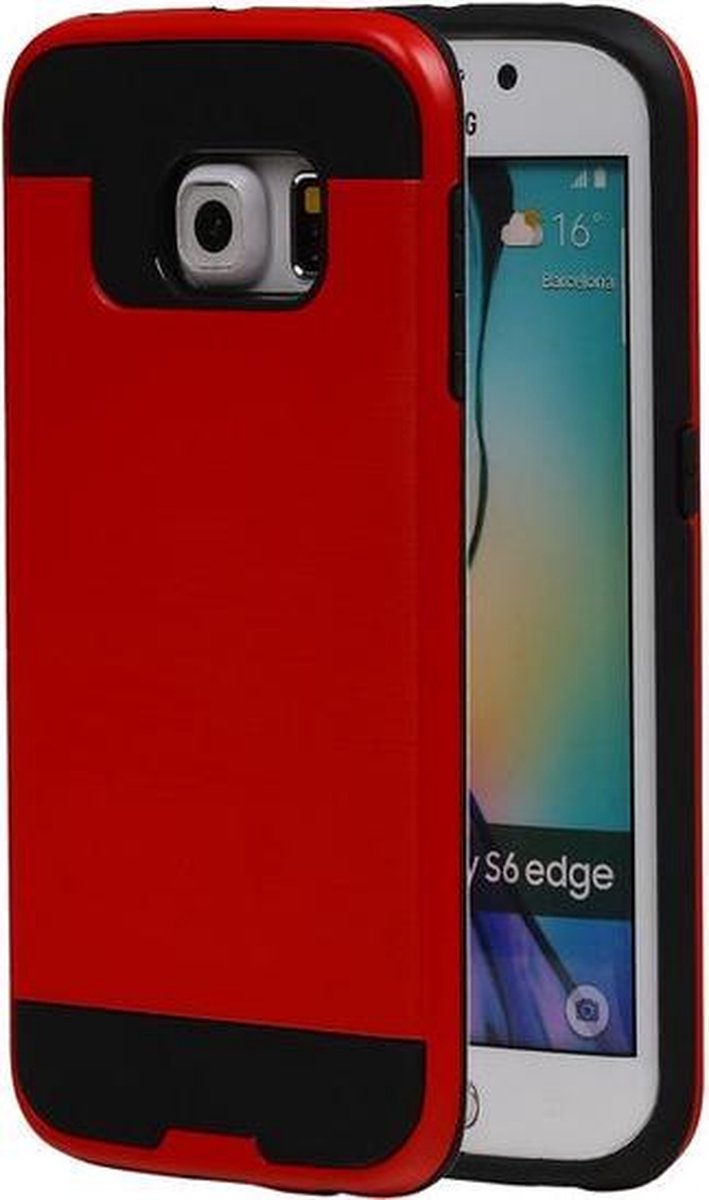 Rood BestCases Tough Armor TPU back cover voor Samsung Galaxy S6 Edge