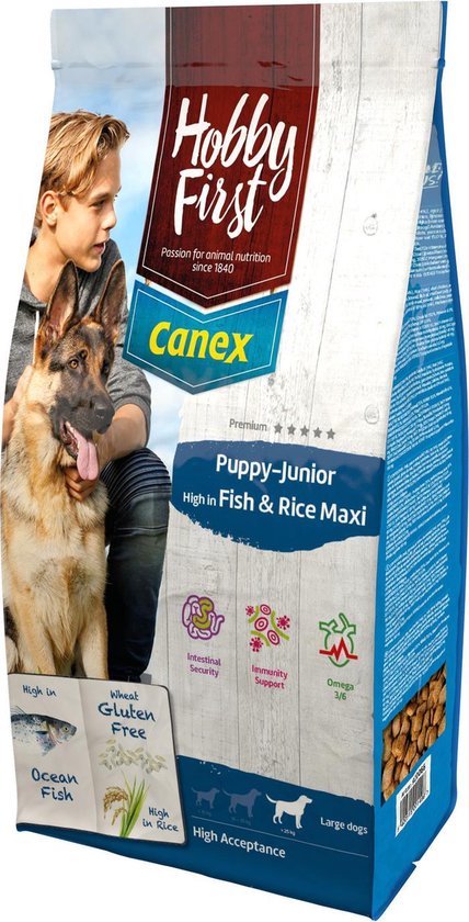 Hobbyfirst Canex Puppy-Junior High F & R Maxi - Hondenvoer - Oceaanvis Rijst 12 kg