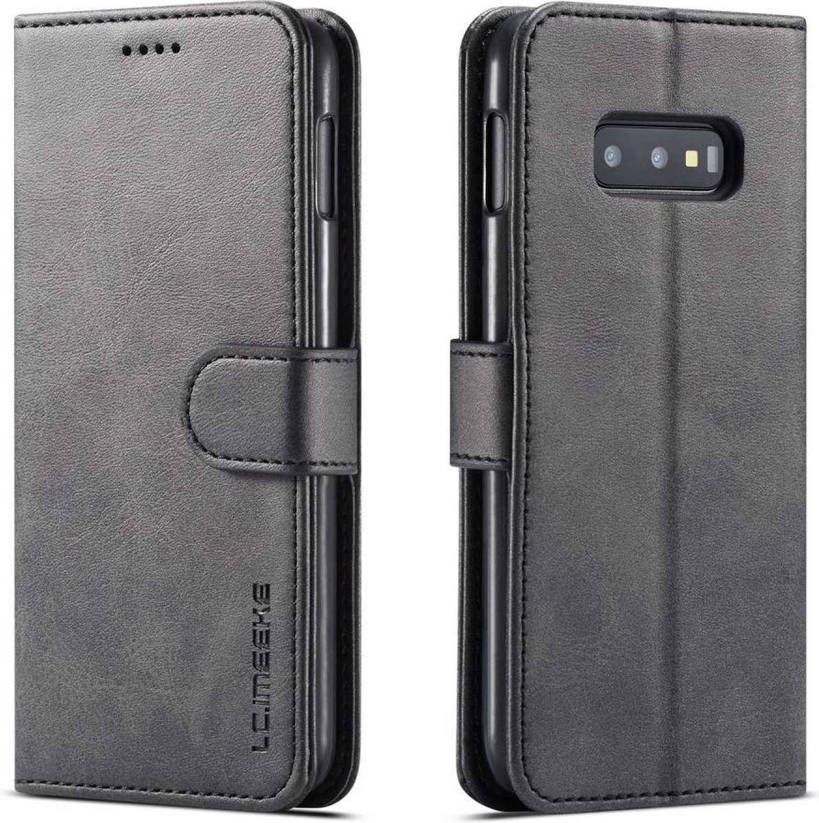LC.IMEEKE Luxe Book Case - Geschikt voor Samsung Galaxy S10e Hoesje - Zwart