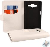 Samsung Galaxy Core 2 Portemonnee Hoesje - Classic Style Wit