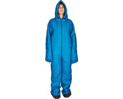 Hygger Nanuk Mykonos Blue S - Originele slaapzak met mouwen en pijpen, met zijn 3M Thinsulate-vulling is hij warm, lichtgewicht en klein om makkelijk op te rollen