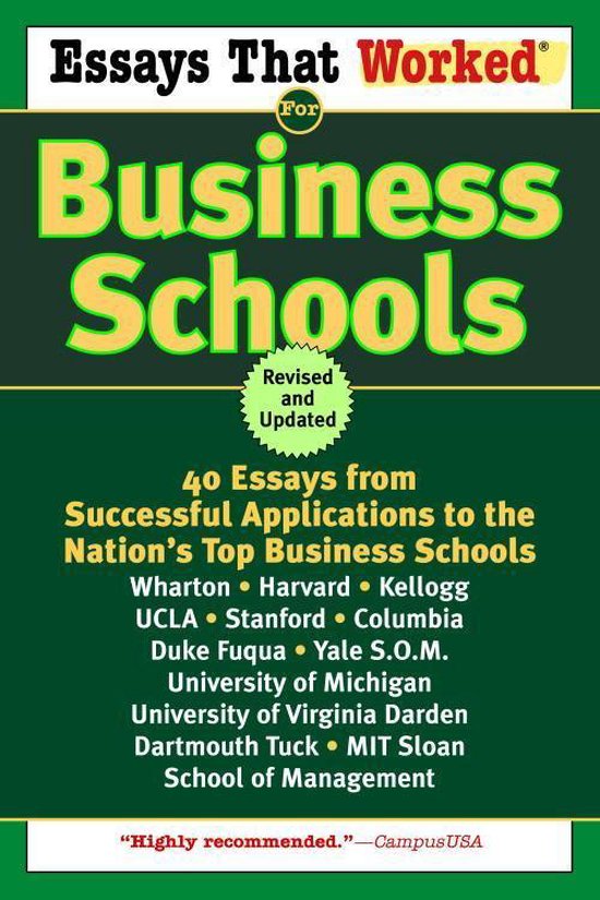 Essays That Worked for Business Schools (Revised) - cover
