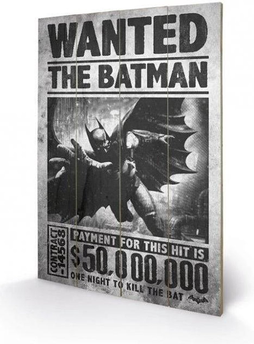 Merchandising BATMAN - Printing on wood 40X59 - Wanted
