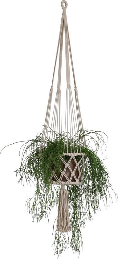 Kosciuszko voetstuk Betekenisvol Raw Materials Macrame Plantenhanger - Ø 22 cm - Set van 3 | bol.com