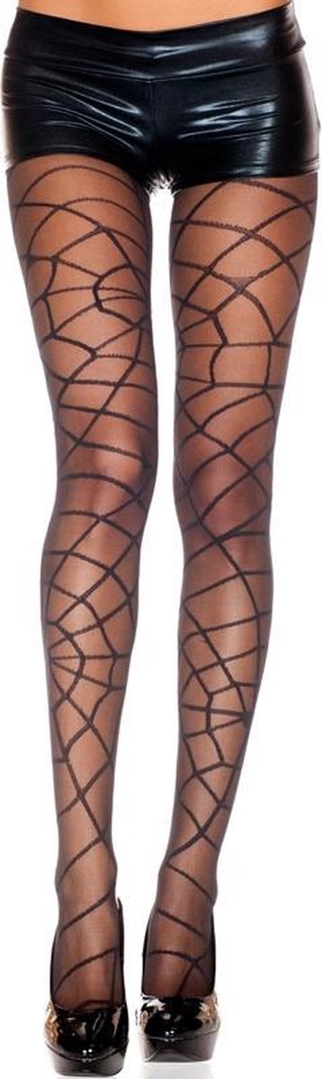 Goedkoopste Zwarte panty met spinnenwebprint