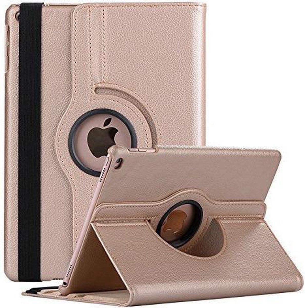 Book Cover Geschikt voor: Apple iPad Mini 4 7.9 inch (2015) Apple iPad Mini 5 7.9 (2019) Draaibaar Hoesje - Multi stand Case - Goud