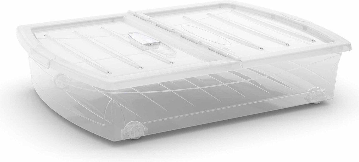 Kis Spinning Box XL - Opbergbox Transparant | Onderbedbox - 56L - Met wielen