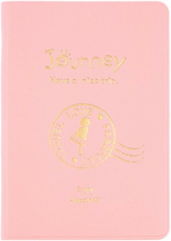 Paspoorthoes - Kunstlederen Paspoorthouder - Paspoortmapje - Paspoort Hoesje – Roze Design