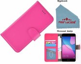 Pealycase Wallet Bookcase voor Huawei P20 - Roze Fashion Hoesje