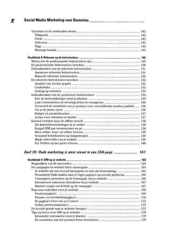 Tussenkopjes en pagina nummers voor Social Media Marketing