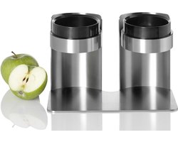 AdHoc Deposito Cereal Dispenser Voet -Set van 2 stuks - 21 cm x 14 cm - Zilver/Zwart