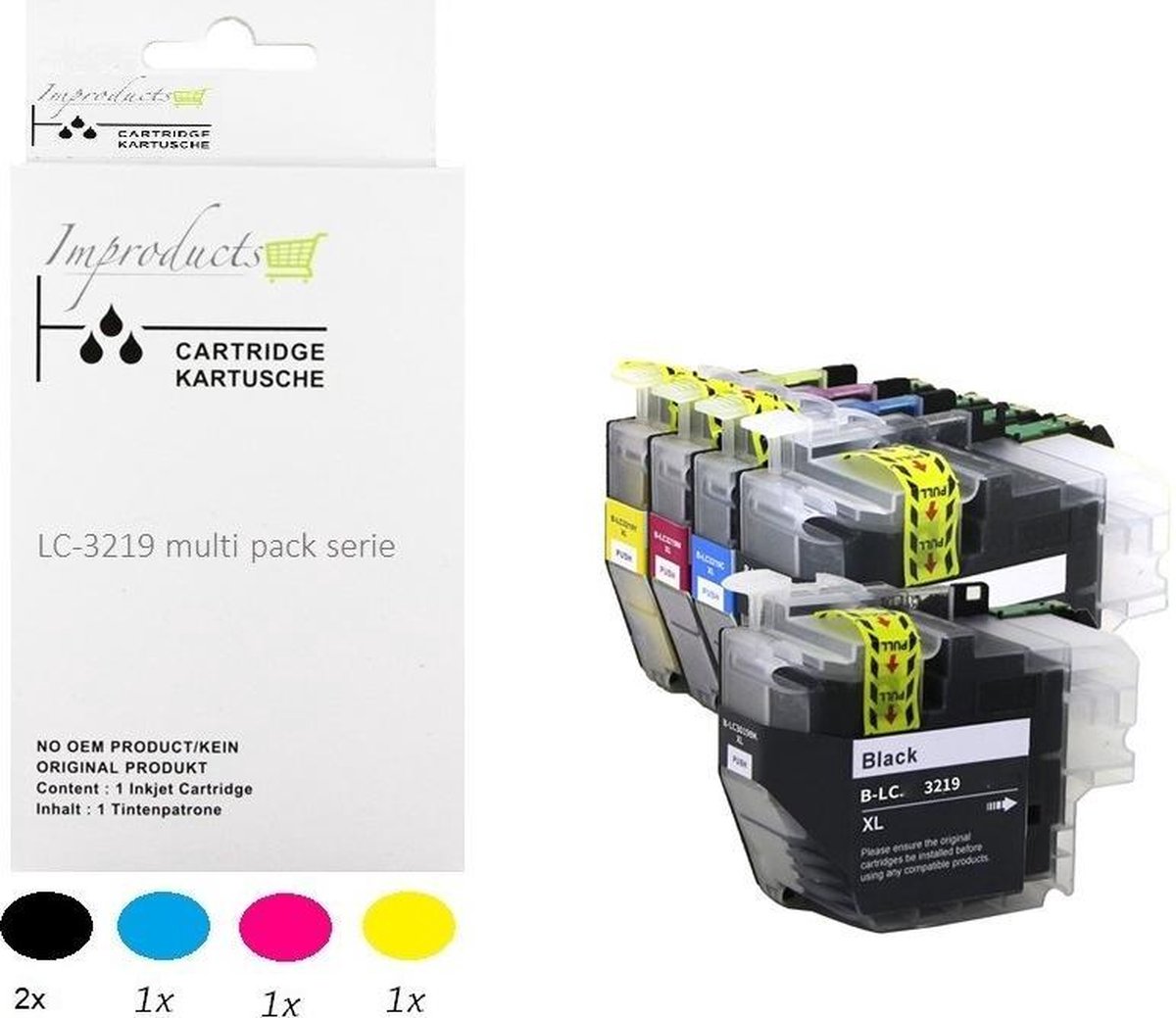 Image of Improducts® Inkt cartridges - Alternatief Brother LC3219/ LC-3219 / 3219 5 Stuks