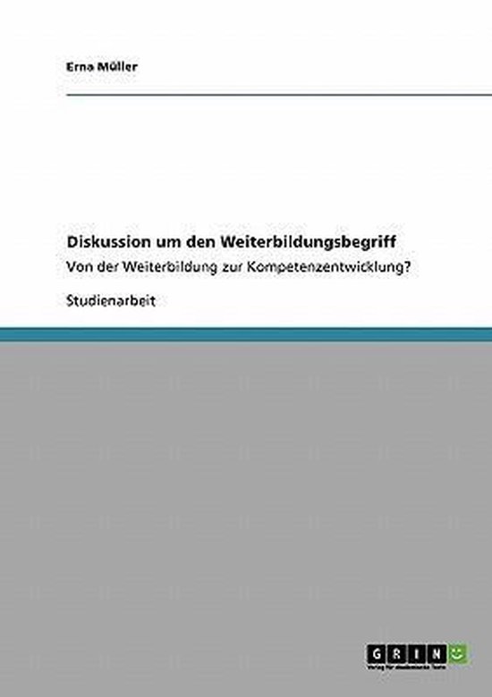 Diskussion um den Weiterbildungsbegriff - cover