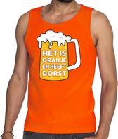 Het is oranje en heeft dorst tanktop - mouwloos shirt oranje heren - Oranje kleding XXL