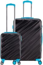 Decent Lumi-Fix - ABS kofferset - 2 delig - zwart/blauw