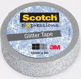 Scotch® Expressions tape, navulverpakking, zilver met glitters, 15x5 C514-SIL WE R1-18/CTV