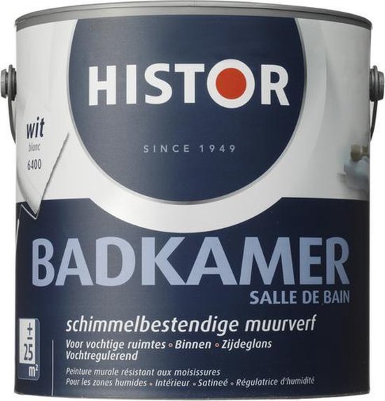 blad de elite Trojaanse paard Histor Badkamer Muurverf - 2,5 liter - Wit | bol.com