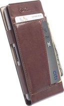 Krusell (Kalmar serie) flip case portemonnee hoesje - Magnetische sluiting en ruimte voor 5 pasjes - Bruin leer - voor Sony Xperia Z1 Compact (76014)