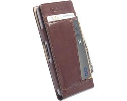 Krusell (Kalmar serie) flip case portemonnee hoesje - Magnetische sluiting en ruimte voor 5 pasjes - Bruin leer - voor Sony Xperia Z1 Compact (76014)