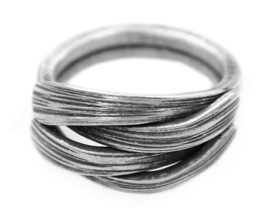 Zilveren Ring – Bamboebladeren - Thais Zilver - Vintage - 18mm