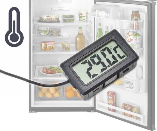 Digitale koelkast en vriezer thermometer - temperatuur meten - digitale thermometer - diepvries - DisQounts - Merkloos