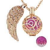 Quiges Engelenroeper 18mm Bolhouder met Ketting 90cm en Bolletje - Dames - Roségoudkleurig Cirkels - EBS18040