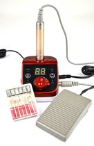 Compacte freesmachine rood / 35.000 toeren / + set manicure bits / polijst bits /