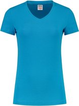 Tricorp Dames T-shirt V-hals 190 grams - Casual - 101008 - Turquoise - maat XS