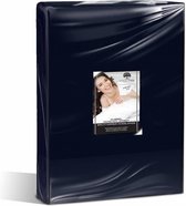 Nightsrest VP Dubbel Jersey Split Topper Hoeslaken - Donkerblauw Maat: 190/200x200/220 + 12cm