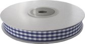 Geruit Lint 10mm (1cm) | Lint met Ruitjes | Gingham Plaid | Marine Blauw | Cadeaulint | Decoratielint | Rol: 22 meter