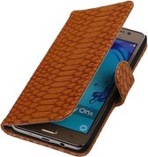 Samsung Galaxy On5 - Slang Bruin Booktype Wallet Hoesje