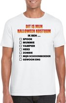 Halloween kostuum lijstje t-shirt wit heren 2XL