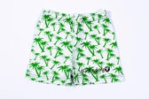 Ducksday - short - pyjama  short - elastische taille - stretch - katoen - unisex - Groen - Palmboom -  Equator - 10 jaar