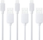 Haweel Lightning USB Kabel 3-Pack 1 Meter Wit -   iPhone X / 10 / iPhone 8 / 8 Plus / iPhone SE / 5S / 5 / iPhone 6S / 6 Plus / 7 / 7 Plus / iPod / iPad Pro 10.5 / 9.7 / iPad 2017
